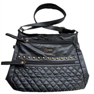 Black Quilted Faux Leather Women's Bag